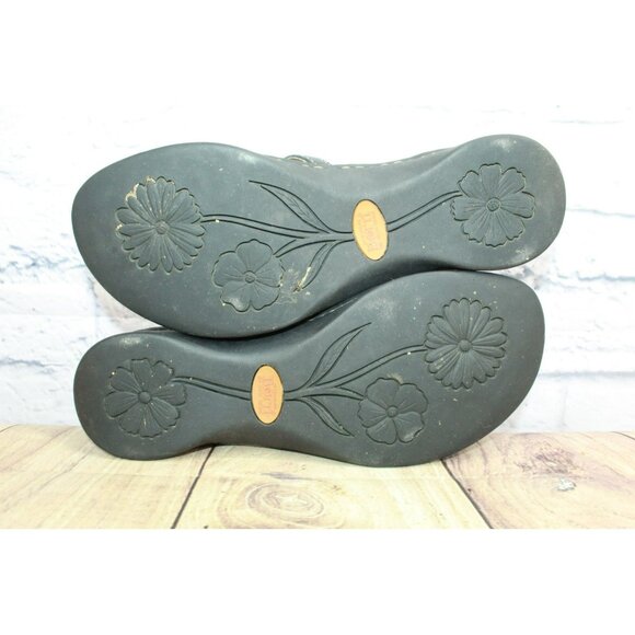 Born W 3473 Black Leather Platform Wedge Open Toe Cross Straps Buckle Size 9 - Picture 10 of 10